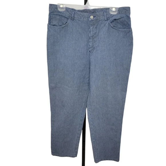 Jones Wear Vintage Pinstripe  Straight Leg Jeans - Picture 1 of 5